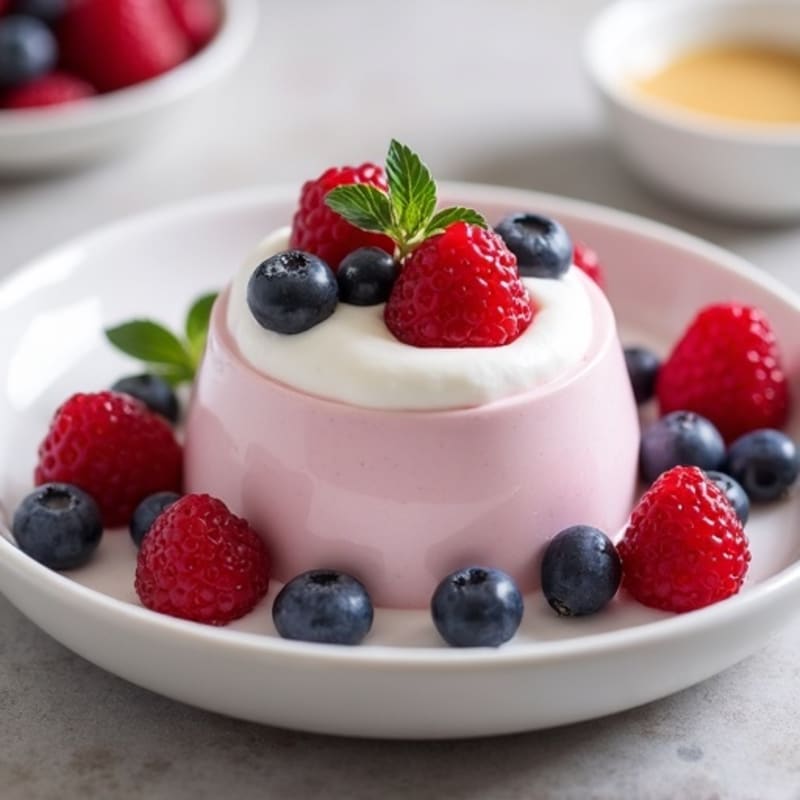 Greek Yogurt Protein Mousse with Mixed Berries