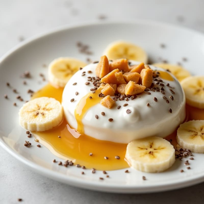 Greek Yogurt with Chia Seeds and Sliced Banana