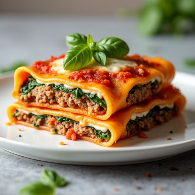 Lean Ground Beef Lasagna with Spinach and Creamy Ricotta