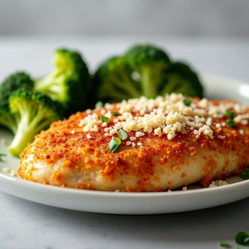 Crispy Chicken Parmesan with Roasted Broccoli