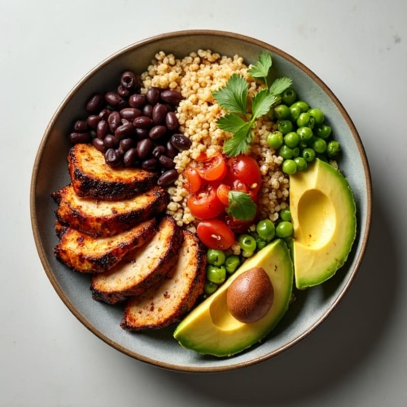 Hearty Black Bean Burrito Bowl with Fresh Avocado