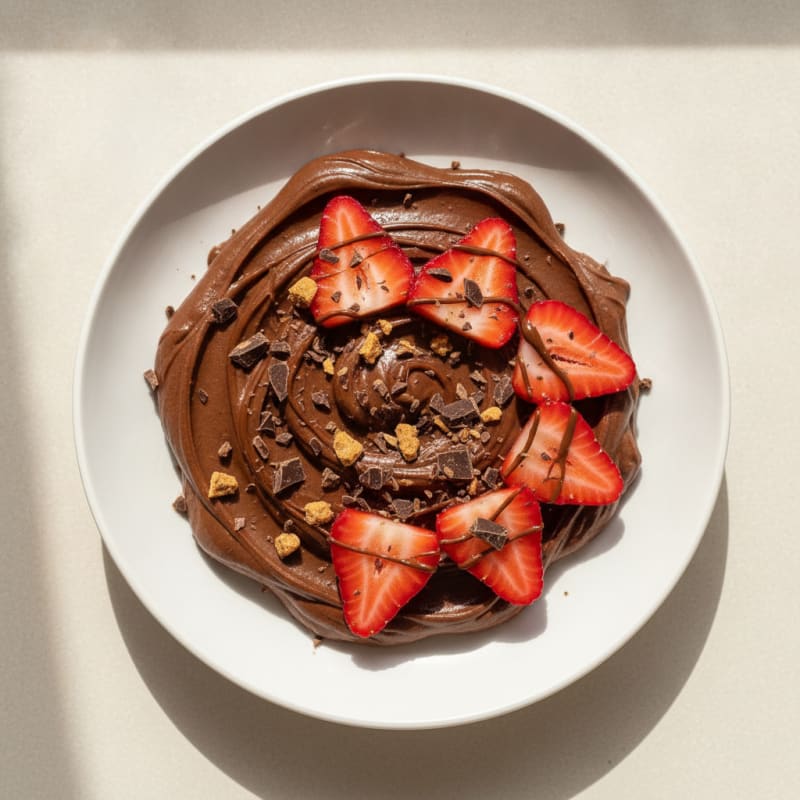 Silky Chocolate Protein Mousse with Fresh Berries