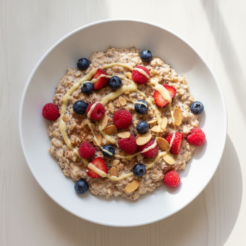 Berry Almond Protein Overnight Oats