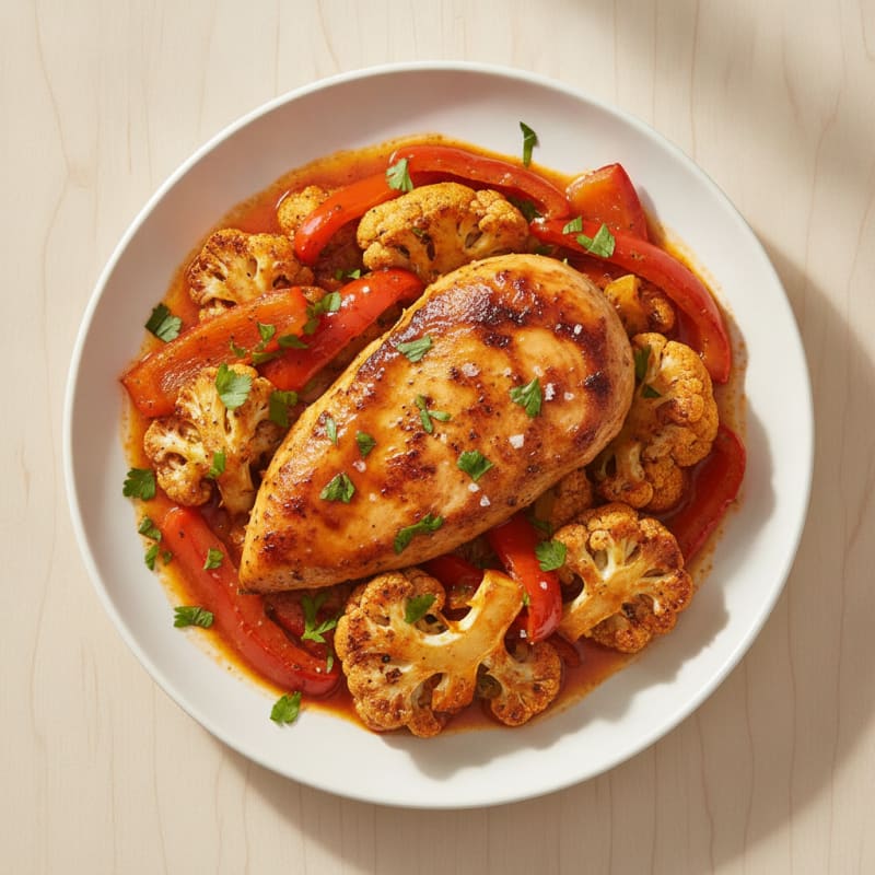 Spicy Harissa Chicken with Roasted Vegetables