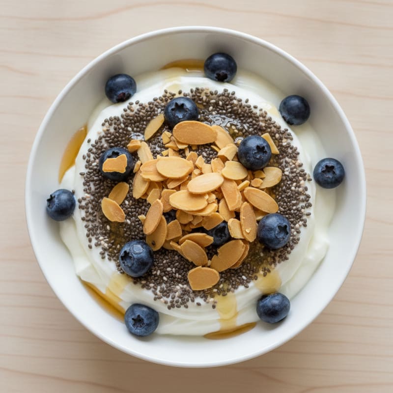 Creamy Greek Yogurt Parfait with Chia and Almonds
