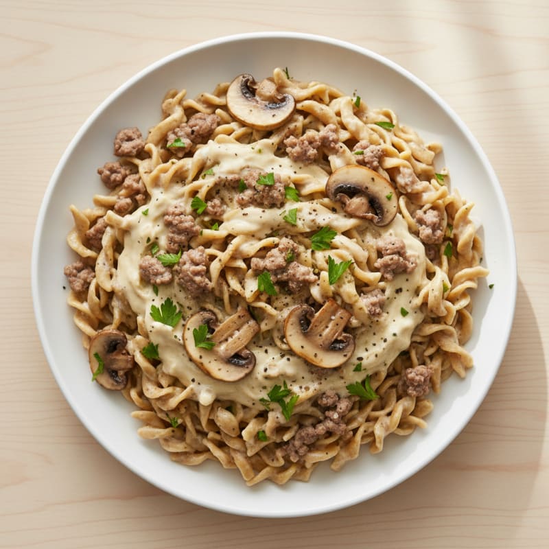 Tender Creamy Beef Stroganoff with Mushrooms