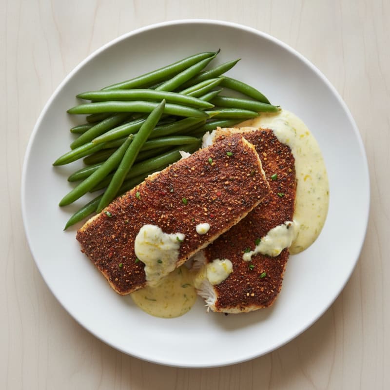 Cajun Blackened Catfish with Lemon Aioli