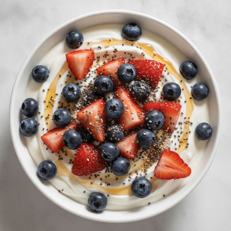 Greek Yogurt with Fresh Berries and Chia Seeds
