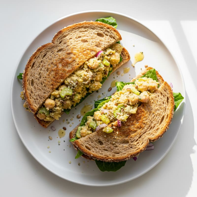 Creamy Zesty Chickpea Salad Sandwiches
