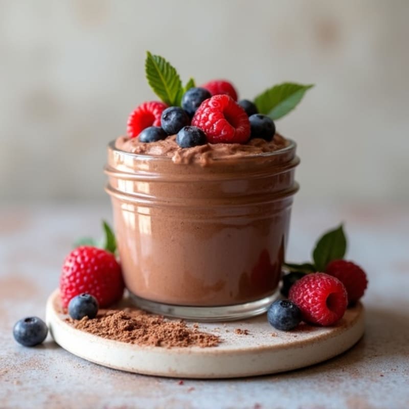 Silky Chocolate Protein Mousse with Mixed Berries