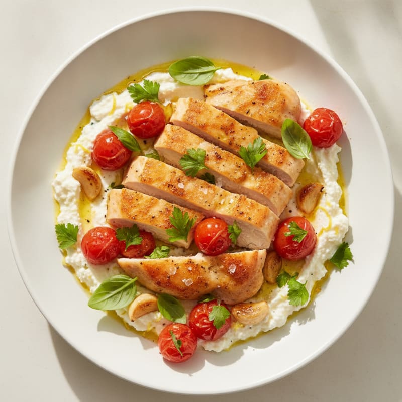 Lemon-Herb Ricotta with Roasted Tomatoes