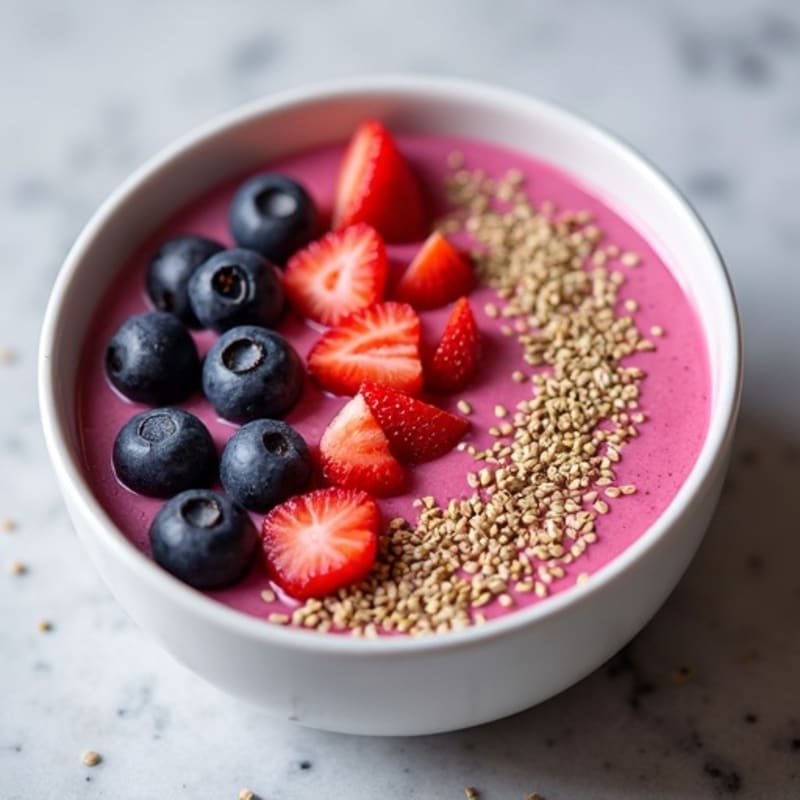 Creamy Tofu Berry Smoothie Bowl with Hemp Seeds