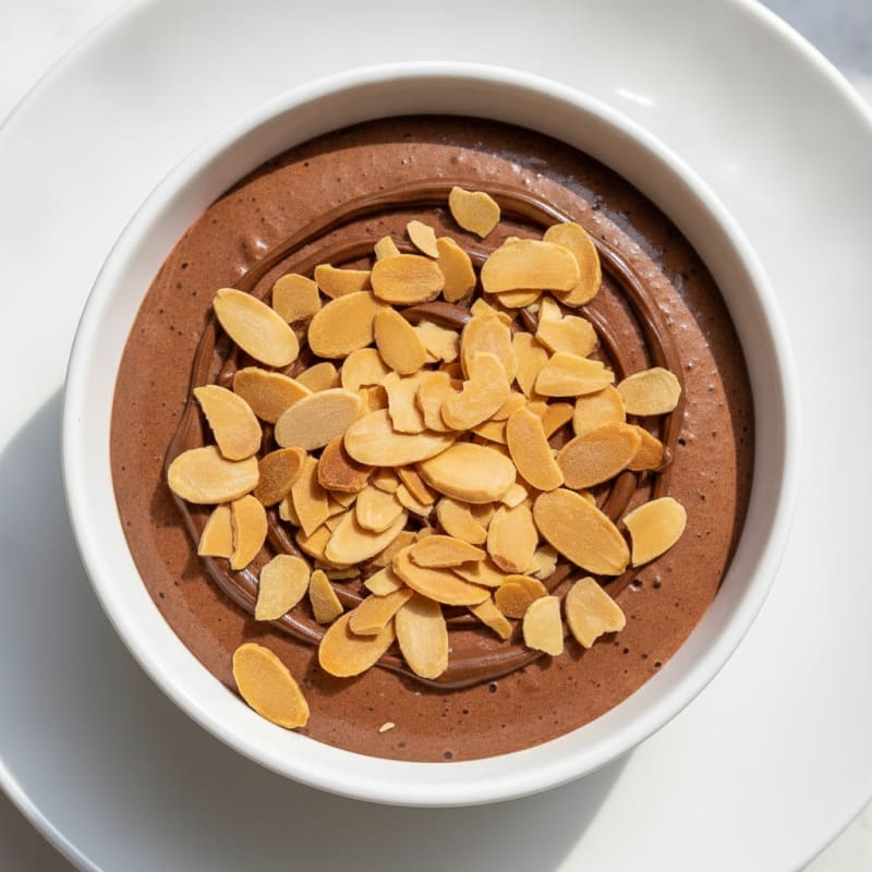 Silky Chocolate Protein Pudding with Almonds