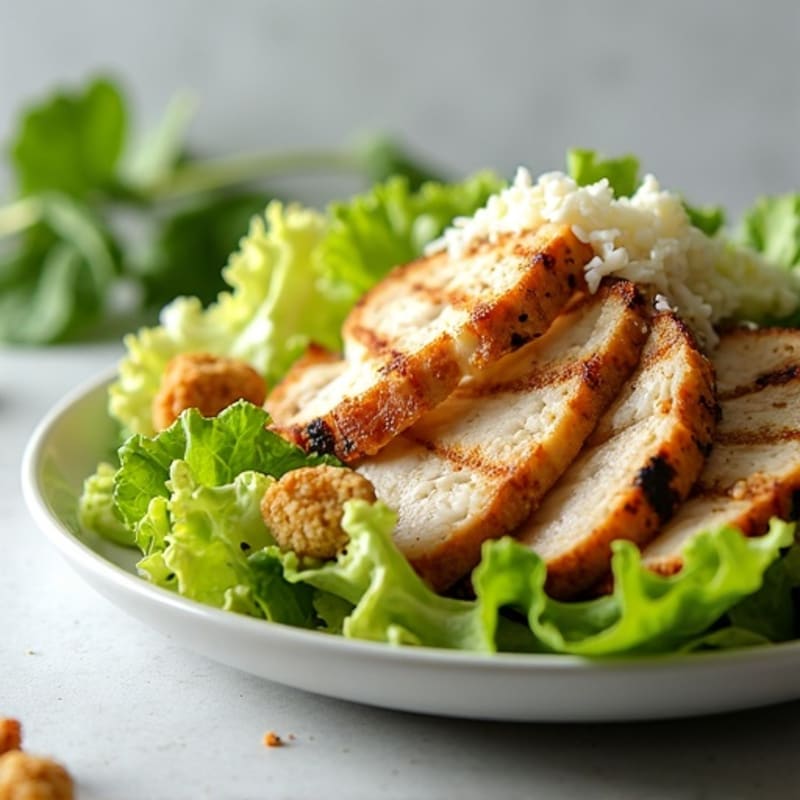 Grilled Chicken Caesar Salad with Crispy Romaine