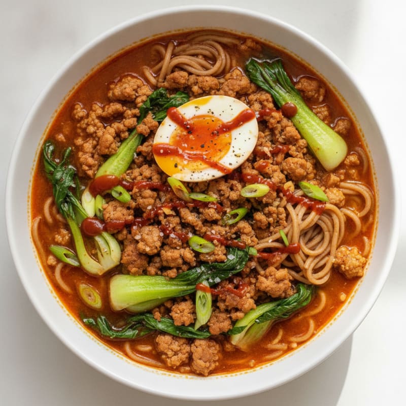 Sriracha Pork Ramen with Jammy Egg