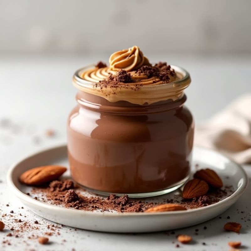 Silky Chocolate Protein Pudding with Almond Butter Swirl