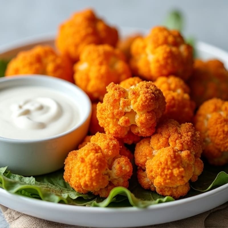 Crispy Roasted Buffalo Cauliflower Bites