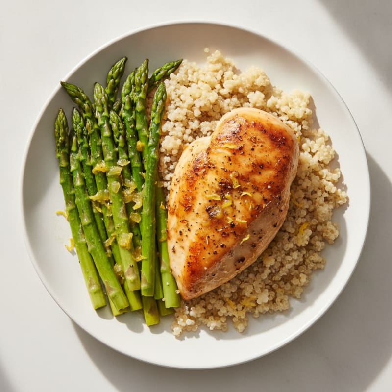 Lemon Herb Roasted Chicken with Asparagus