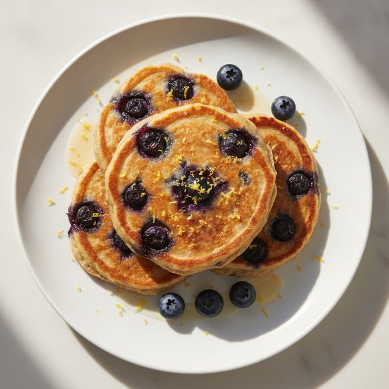 Blueberry Ricotta Pancakes with Lemon Zest