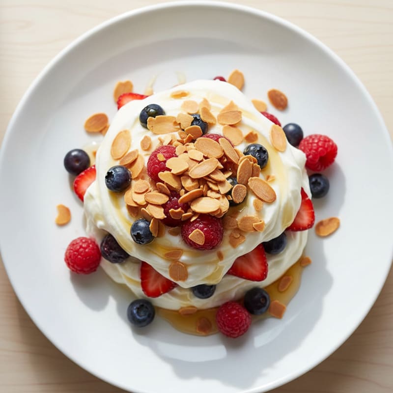 Greek Yogurt Protein Parfait with Berries and Almonds
