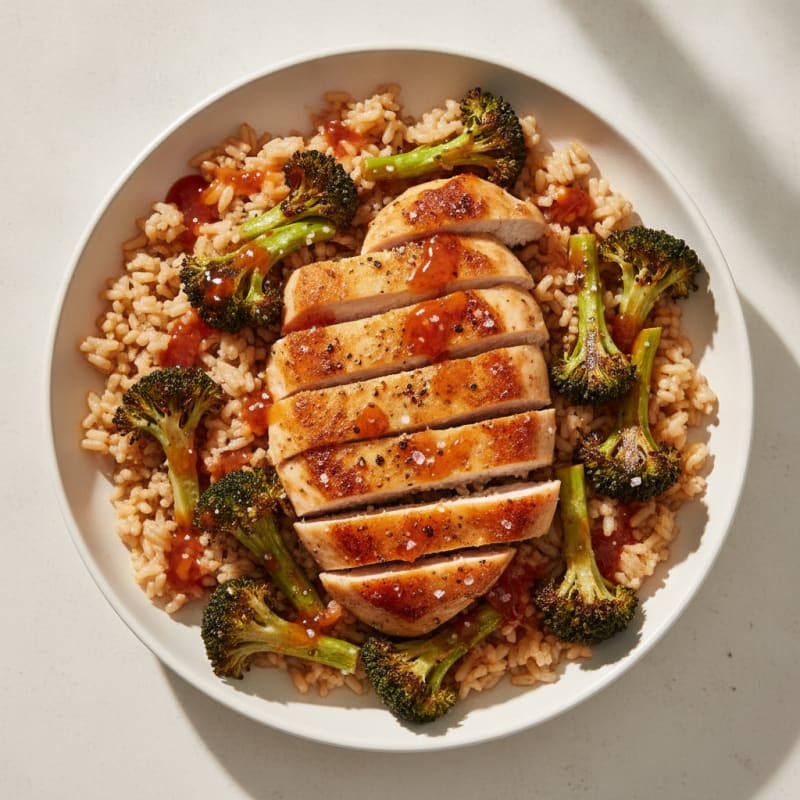 Hot Honey Pan-Seared Chicken Rice Bowl