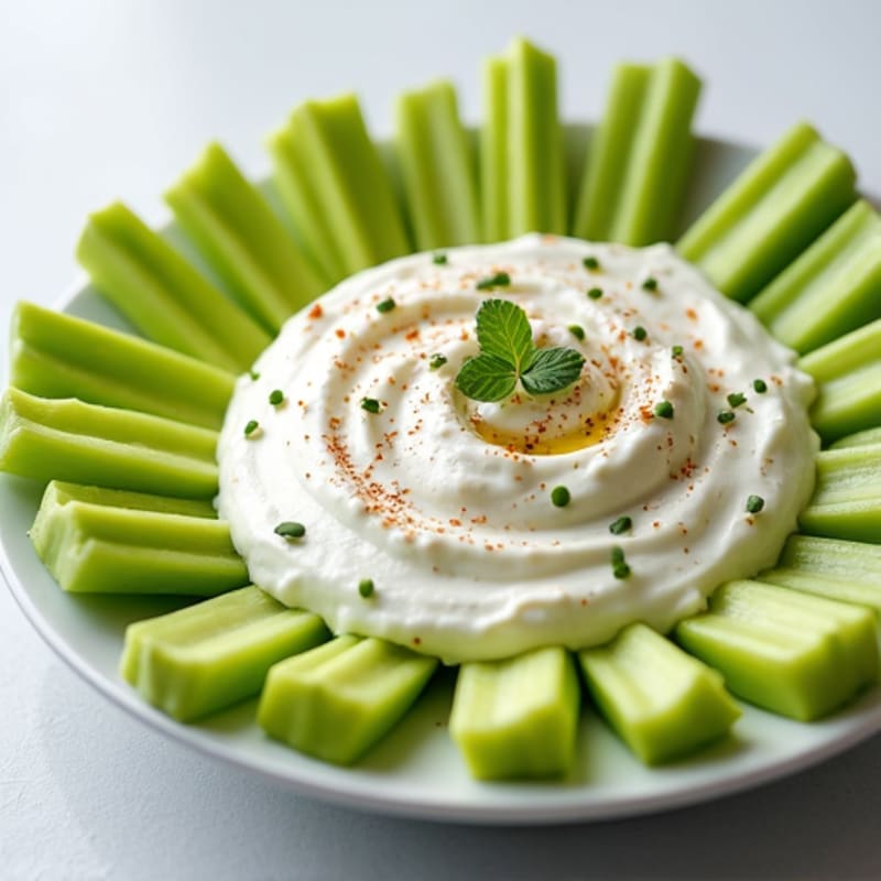 Tuna and Greek Yogurt Dip with Crunchy Celery Sticks