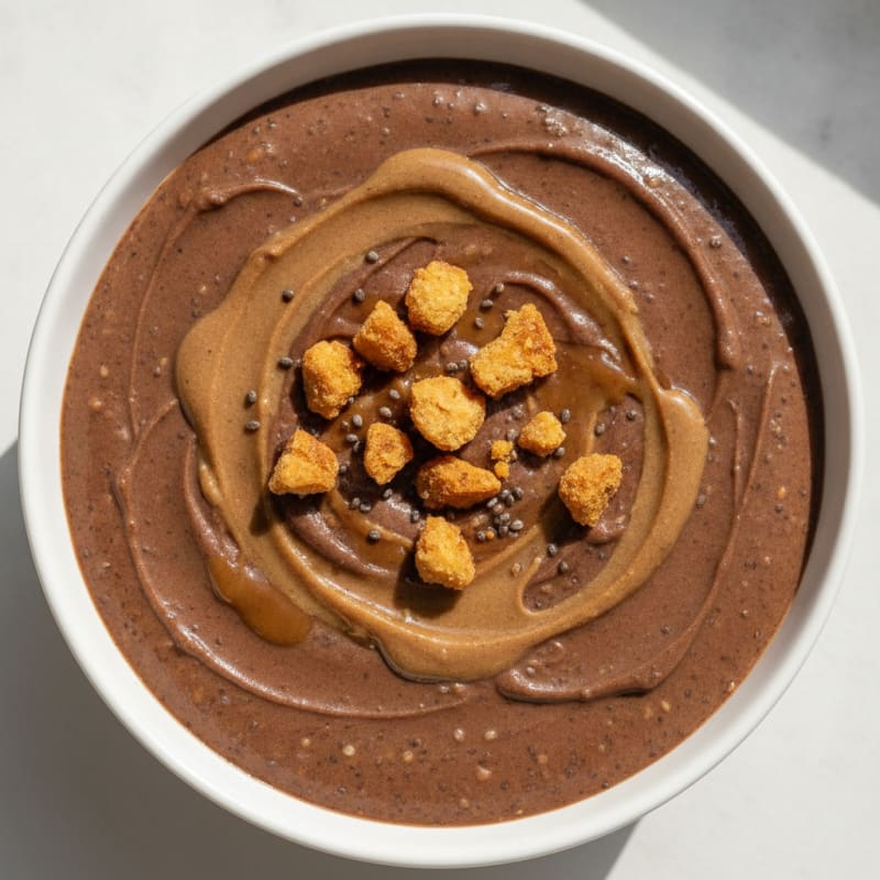 Silky Chocolate Protein Pudding with Almond Butter Swirl