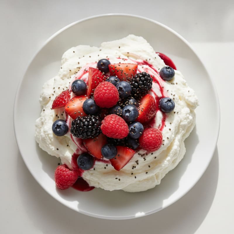 Greek Yogurt Protein Mousse with Mixed Berries