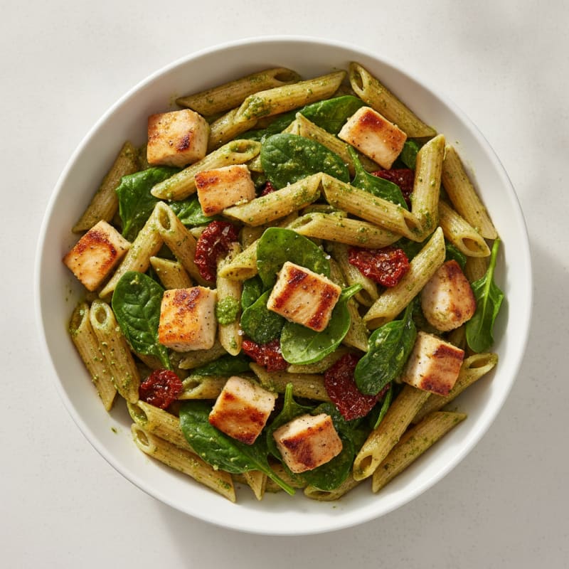 Pesto Chicken Pasta with Sun-Dried Tomatoes