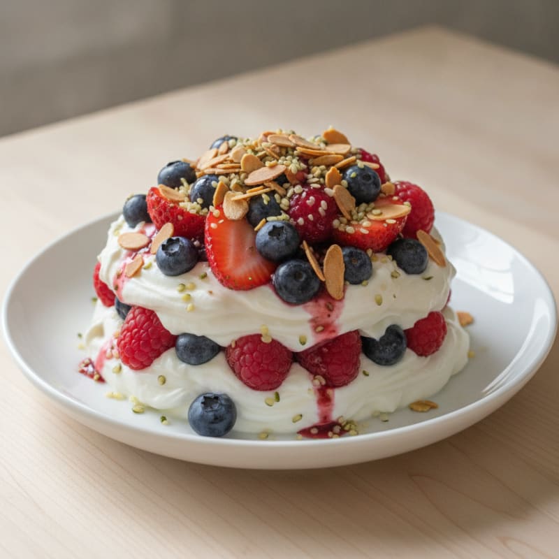 Greek Yogurt Protein Parfait with Mixed Berries