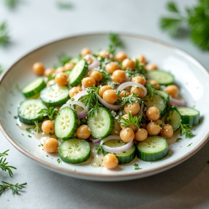 Creamy Cucumber and Chickpea Salad with Fresh Herbs