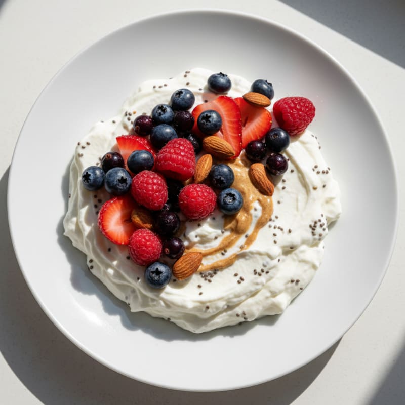 Silky Greek Yogurt Protein Pudding with Mixed Berries