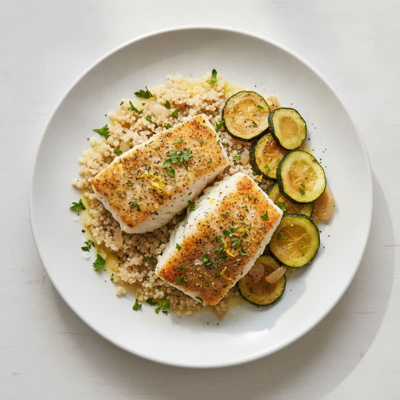 Lemon-Herb Roasted Cod with Zucchini