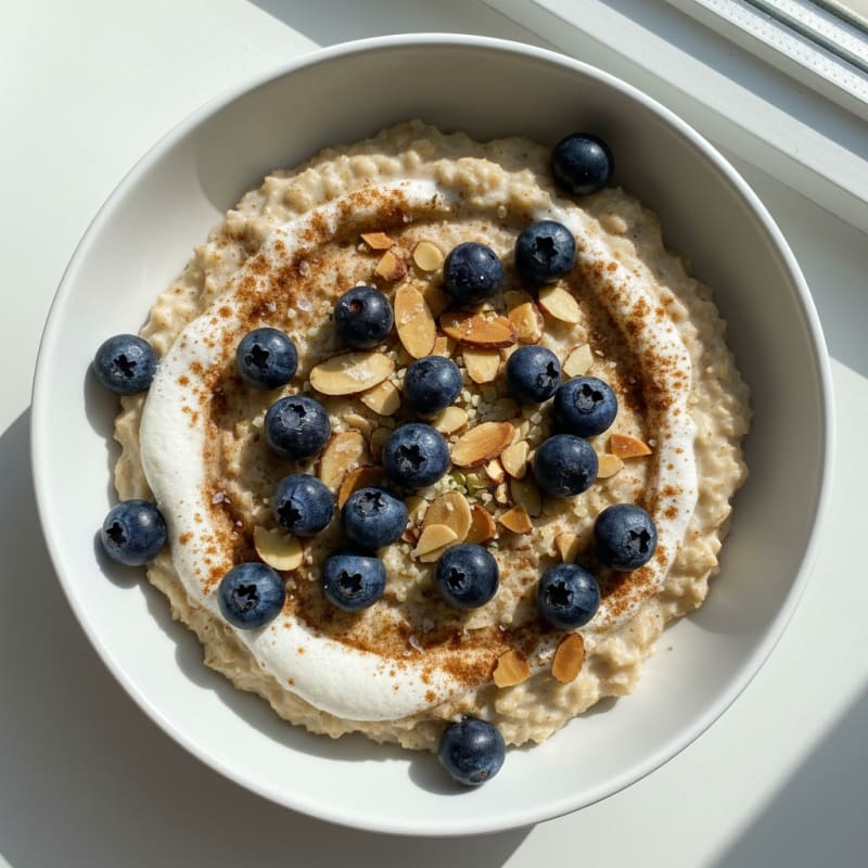 Blueberry Oatmeal with Toasted Almonds