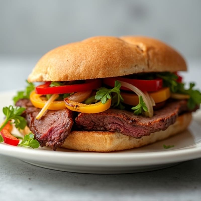Lean Sirloin Philly with Bell Peppers and Onions