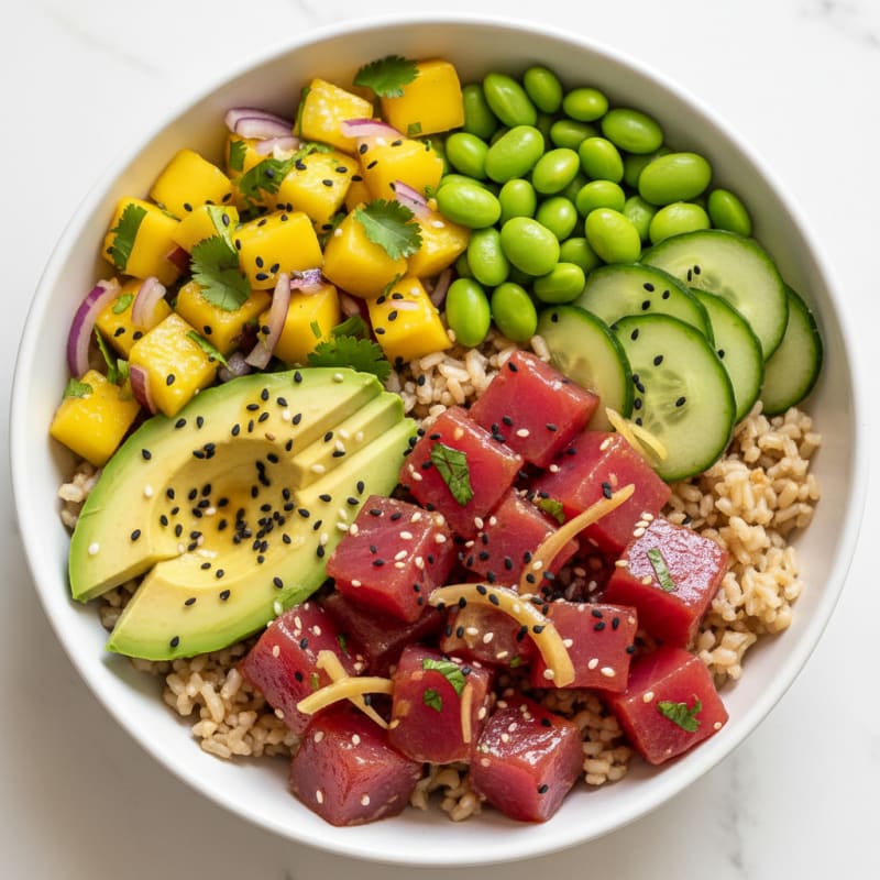 Ahi Tuna Poke Bowl with Tropical Salsa