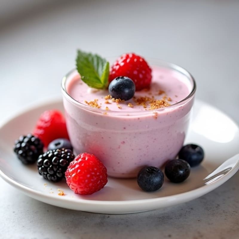 Silky Greek Yogurt Protein Mousse with Mixed Berries