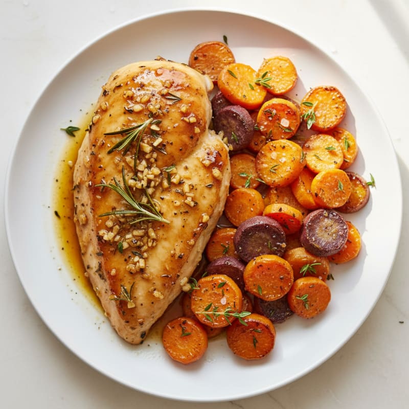Garlic Herb Roasted Chicken with Root Vegetables