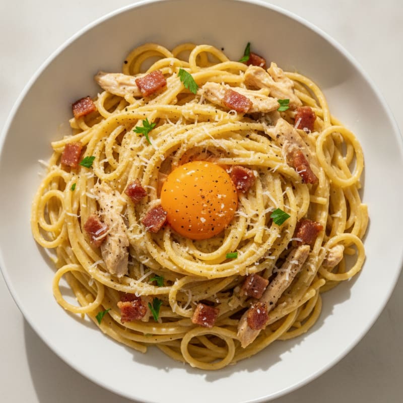 Classic Carbonara with Pancetta and Egg Yolk
