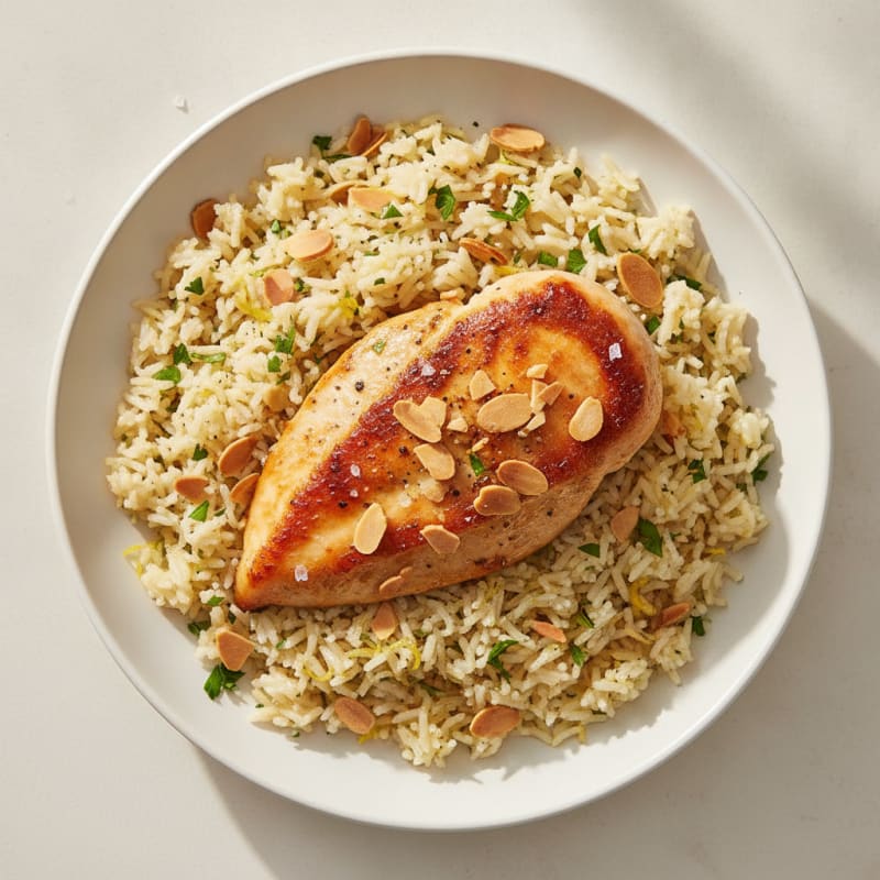 Lemon Herb Rice Pilaf with Toasted Almonds
