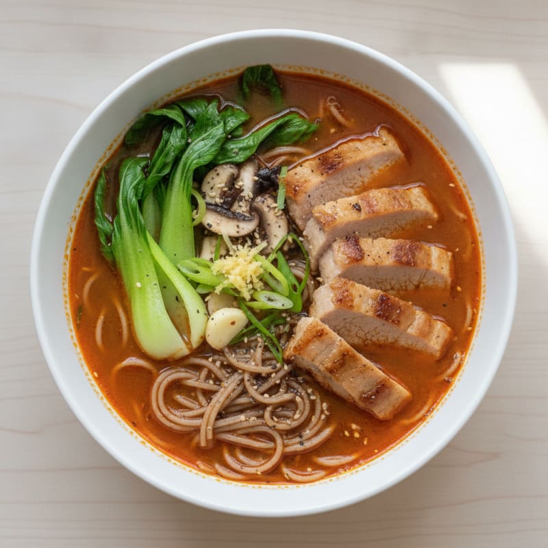Sriracha Pork Ramen Soup