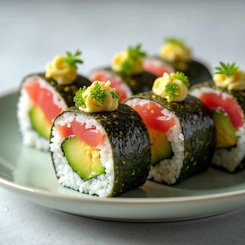 Fresh Tuna and Avocado Roll with Cucumber