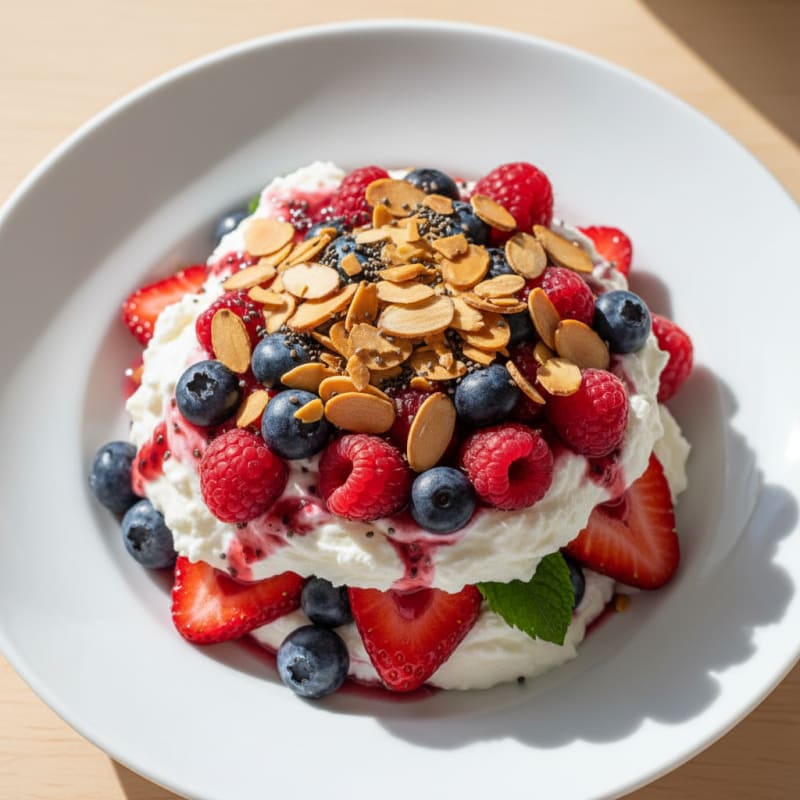 Greek Yogurt Protein Parfait with Mixed Berries