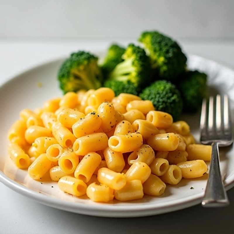 Baked Mac and Cheese with Lean Ground Turkey and Roasted Broccoli
