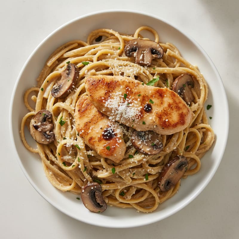 Truffle Mushroom Linguine with Parmesan