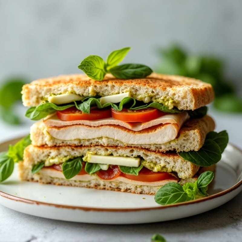 Herb-Pesto Turkey Panini with Fresh Mozzarella