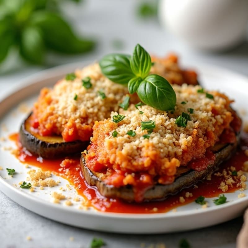 Crispy Baked Eggplant Parmesan with Fresh Herbs