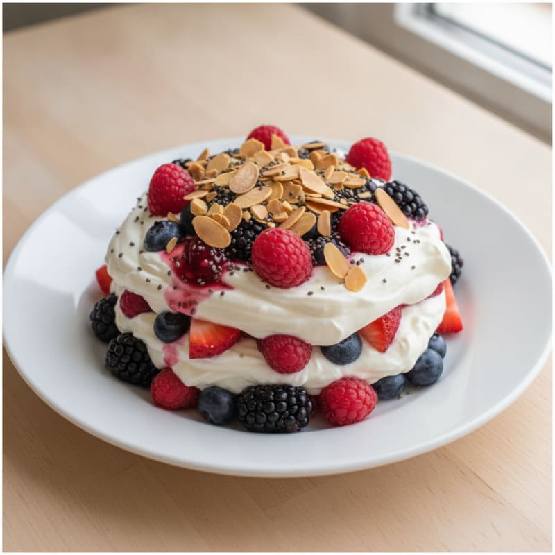 Greek Yogurt Protein Parfait with Mixed Berries