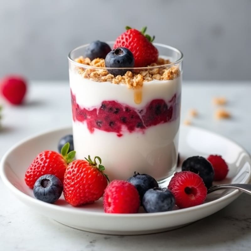 Greek Yogurt Protein Parfait with Mixed Berries
