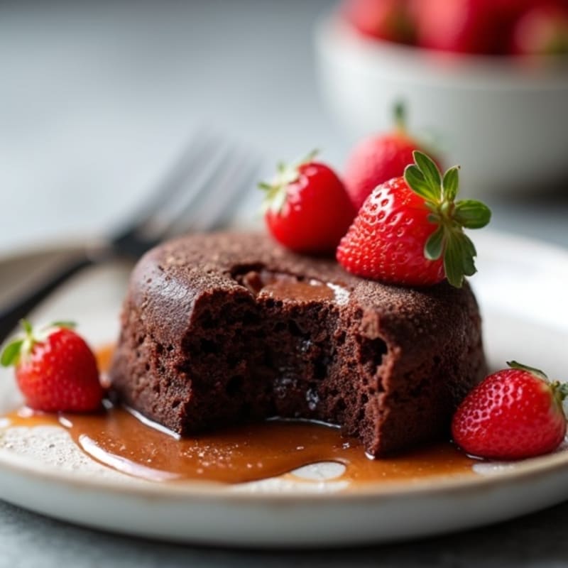 Healthy Dark Chocolate Molten Cake
